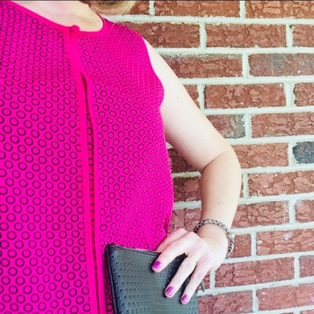 Apt 9 Bright pink with circles top